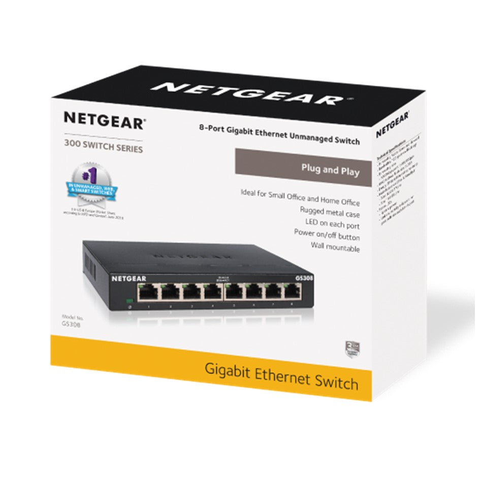 Netgear GS308 8-Port Gigabit Ethernet Unmanaged Switch