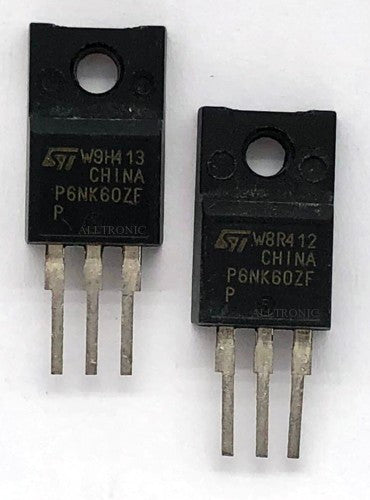 Power Mosfet N-Channel STP6NK60ZFP / P6NK60ZFP TO220FP - STM Cut Lead