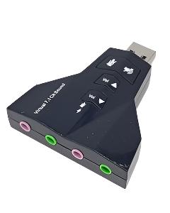 USB / Sound Adapter For 2 Sets Of Microphone And Headset 7.1