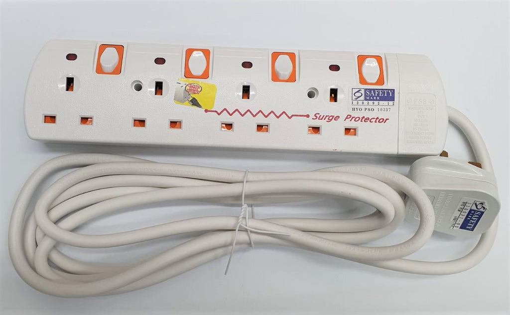 PSE Power Socket 4 Way 3 Meter w Surge Protector 6124-3M Safety Mark