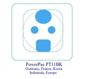 Powerpac Universal Travel Adaptor  PT11BK (Germany, France, Korea, Indonesia, Europe)