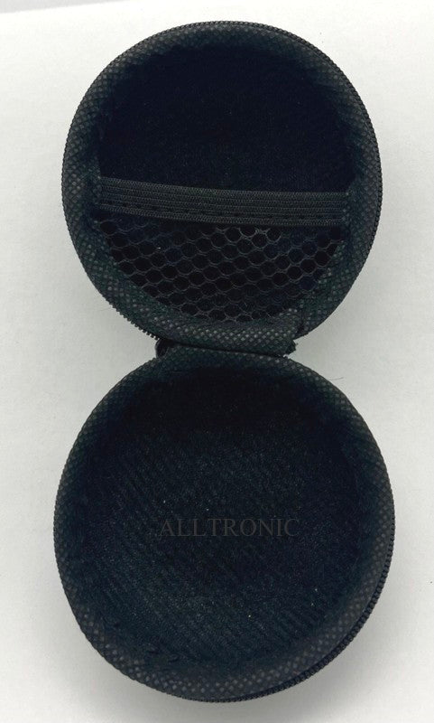 Universal Traveller Zip Pouch Dia 7cm x 2.5 cm Round Black - Matt Net Finish
