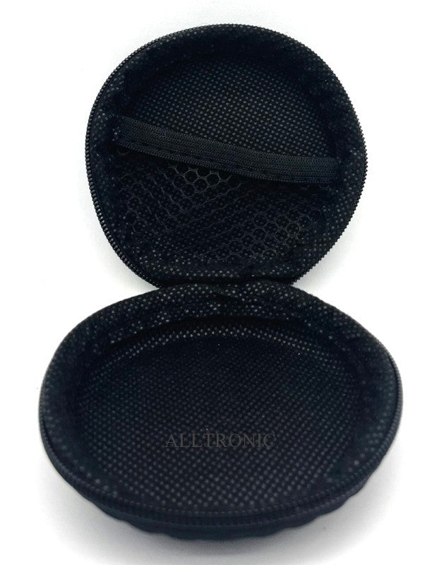 Universal Traveller Zip Pouch Dia 7. x 2.5 cm Round Black - Smooth Face