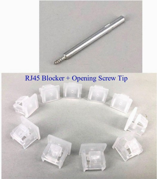 RJ45 Blocker - Pack of 10x  - Clear (with opening tip)