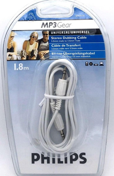 Audio Stereo Cable 3.5 to 3.5mm M/M 1.8Meter (Male/Male) Philip SJM2101