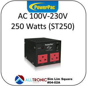 Powerpac 250W Heavy Duty Step Up & Down Voltage Converter Transformer 110V / 220V Voltage Regulator (ST250)