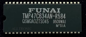 Color TV / VCR Controller IC TMP47C634AN-R584 = QSMQAOZTS045 DIP42 Funai / Toshiba