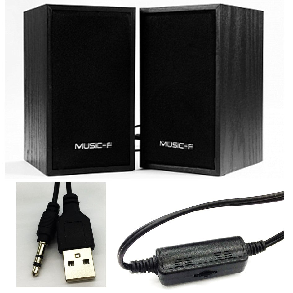 USB Speaker D09 Wood Black Desktop Notebook
