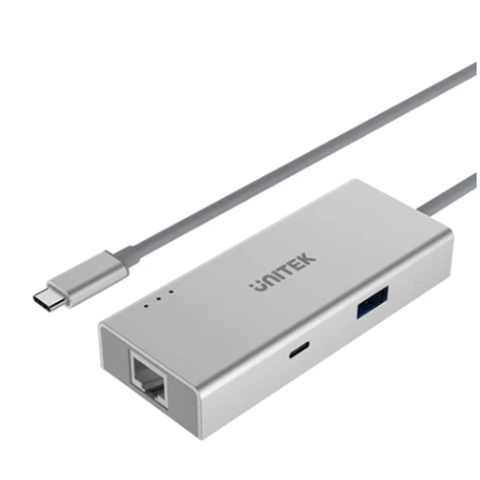 4-in-1 Powered USB-C TypeC Ethernet Hub with HDMI Unitek Y9117 (Unitek Y9117 4-in-1 Powered USB-C Ethernet Hub with HDMI (1 x USB Type-A Female 1 x USB Type-C Female 1 x RJ45 1x HDMI)