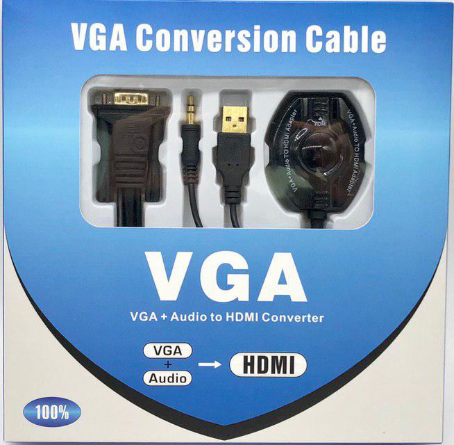Cable VGA (Male) to HDMI (Female) with Audio Notebook/PC
