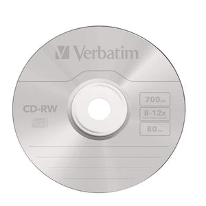 Verbatim CD-RW 700MB 8-12X Speed 80Min 10pcs P/N: 43148 Made in Taiwan