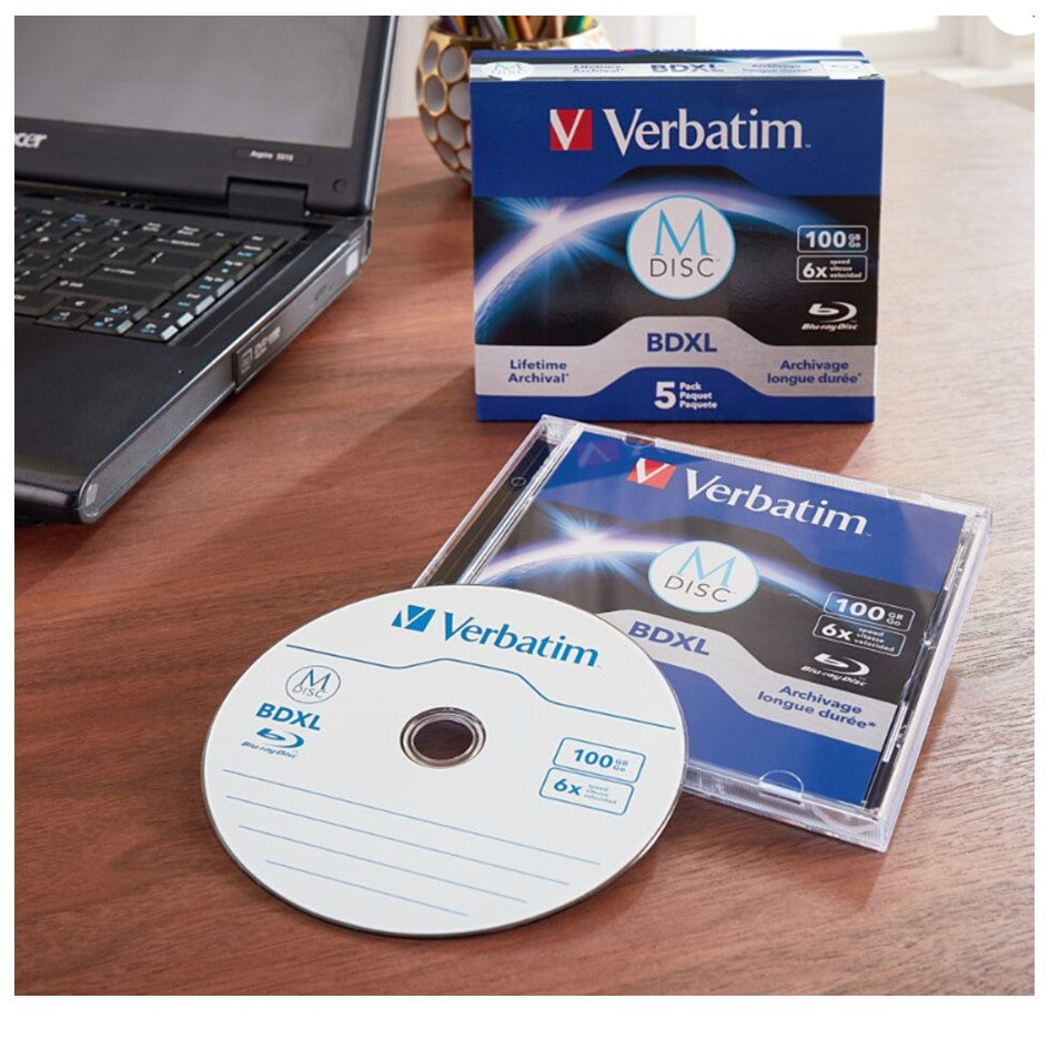 Verbatim M-disc M-Disc BDXL 100GB 6X Branded 1PC / 5PC Jewel Case in Retail Box