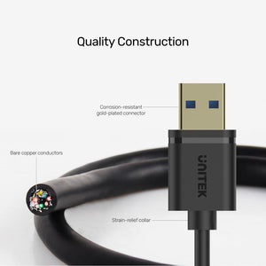 USB3 Type A  Male/Female Cable 1Meter USB Type A/M - Type A/F  - YC457BBK Unitek