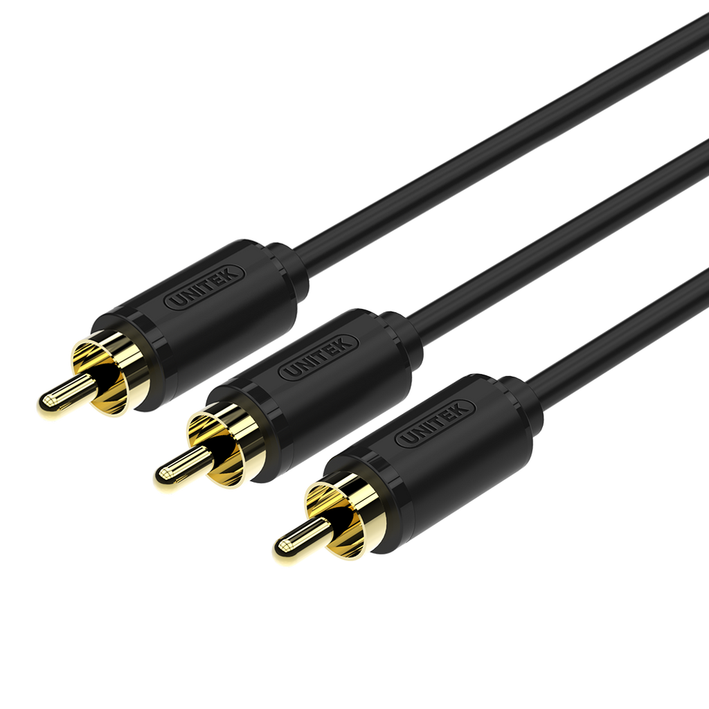 Premium RCA Cable 1.5Meter  3RCA to 3RCA Cable 1.5m  Unitek YC950Bk Black