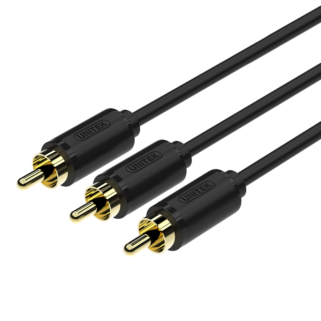 Premium RCA Cable 1.5Meter 3RCA to 3RCA Cable 1.5m Unitek YC950Bk Black