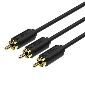 Premium RCA Cable 1.5Meter  3RCA to 3RCA Cable 1.5m  Unitek YC950Bk Black