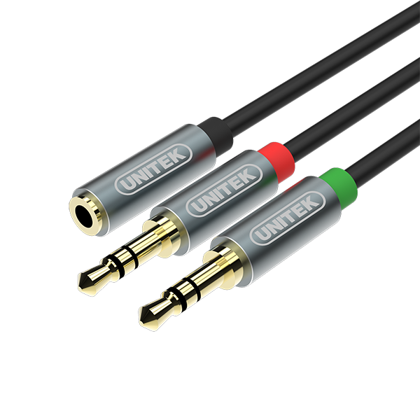Premium Aux 3.5mm Audio Cable Female to 2x Male 0.2Meter Y-C957ABK Unitek