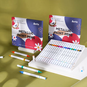 Arrtx Acrylic Marker Set of 18 (Metallic Colors)