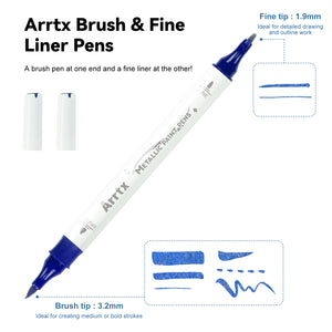 Arrtx Acrylic Marker Set of 18 (Metallic Colors)