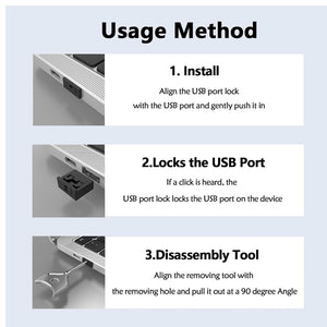 10PCS USB A Port Blocker with 1 Key / Locking USB Port / Dust Blocker / USB Cyber Security Port Blocker