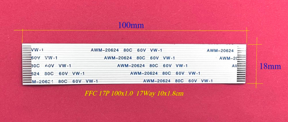 Flexible cable FC 17way 100mm x 18mm - Flat Cable 17Way 10x1.8cm
