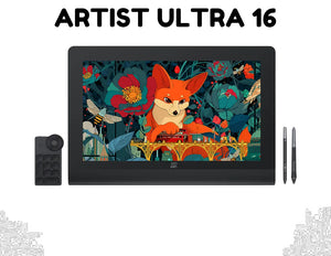XP-Pen Artist Ultra 16 4K Display Drawing Tablet | OLED, 16K Pressure levels, 10-point touch, Battery-free Stylus, Anti-glare glass