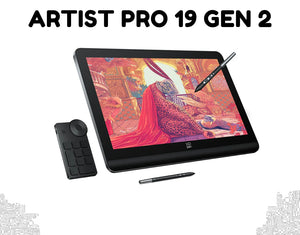 XP-Pen Artist Pro 19 Gen 2-4K Display Drawing Tablet | 16K pen pressure levels, Dual Battery-Free X3 Pro stylus, full-laminated Display