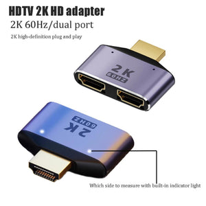 2K 60HZ HDMI Splitter 2 port Adaptor / Connector HDMI Male to 2 Female Adapter/ HDMI Splitter 2 port