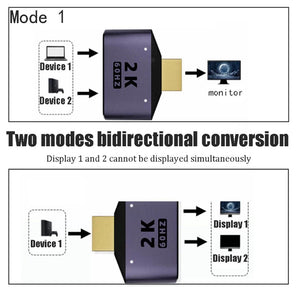 2K 60HZ HDMI Splitter 2 port Adaptor / Connector HDMI Male to 2 Female Adapter/ HDMI Splitter 2 port