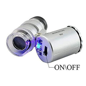 60X LED Magnifying Glass Microscope with UV Light – Currency Detector & Portable Mini Loupe 9882A