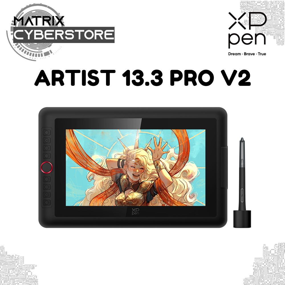 XP-Pen Artist 13.3 Pro V2 Drawing Tablet with Screen | 16K Pen Pressure, Battery-Free Stylus, Windows, OS, Linux, Android, ChromeOS