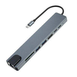 8 in 1 USB C Type C Multiport Hub  Laptop Docking Station 4K HDMI , USB3.1 Gen1 , Type-C  Data Port , USB-C PD ,SD ,TF