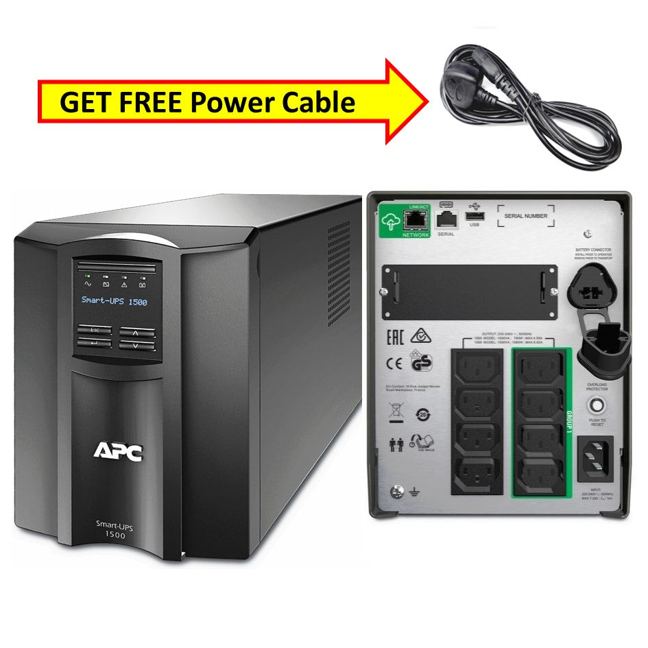 [Get FREE power Cable] APC Smart-UPS 1500 VA LCD 230V SMT1500IC
