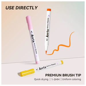 Arrtx 36 Colors Acrylic Paint Marker Brush Tip paint Pens