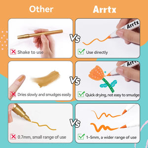 Arrtx 36 Colors Acrylic Paint Marker Brush Tip paint Pens