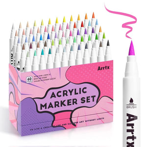 Arrtx 60 Colors Acrylic Marker Brush Tip Set B / Arrtx 60B