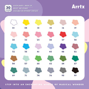 Arrtx Acrylic Marker Set of 30A Brush Paint Pens Pastel Colors