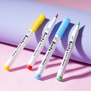 Arrtx Acrylic Marker Set of 30A Brush Paint Pens Pastel Colors