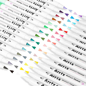 Arrtx Acrylic Marker Set of 30A Brush Paint Pens Pastel Colors
