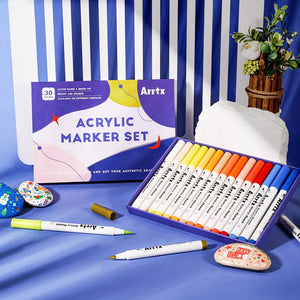 Arrtx 30 Colors Acrylic Paint Pens 30B Acrylic Markers