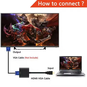 HDMI to VGA Adaptor with audio 1080p / Convert HDMI Male to VGA Female 16CM