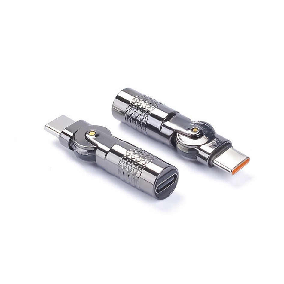 Lightning / IOS /Type C / USB C Female to USB C Male 180 Degree Rotate  60W super Charging Type C to Type C Adapter with Zinc allow Elbow Rotating Chaging AC output