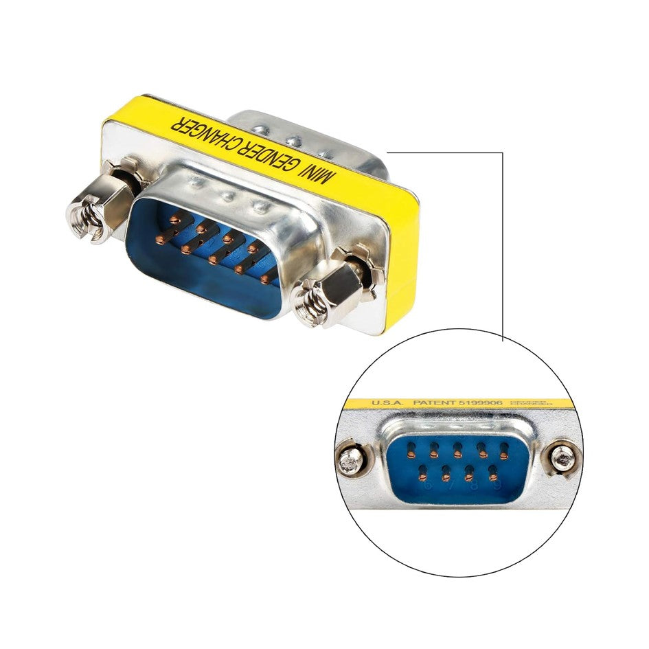 Adaptor / Connector DB9 RS232 9Pin Male to Male (Serial Gender Changer ...