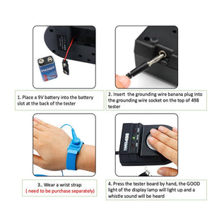 Anti-Static Wrist Strap Tester – Wrist Strap Calibration Detector  Model 498 Tester