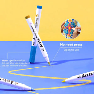 Arrtx Paint Pens 60 Regular Colors Acrylic Marker Brush Tip Art Supplies 60A