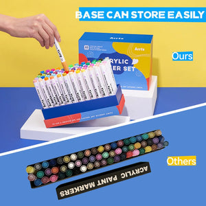 Arrtx Paint Pens 60 Regular Colors Acrylic Marker Brush Tip Art Supplies 60A