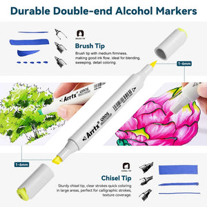 Arrtx 80 Oros Brush Alcohol Marker Set