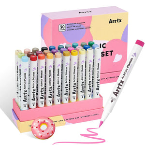 Arrtx 30D Colors Acrylic Markers Paint Pens Marker Brush Tip Regular Colors 30D