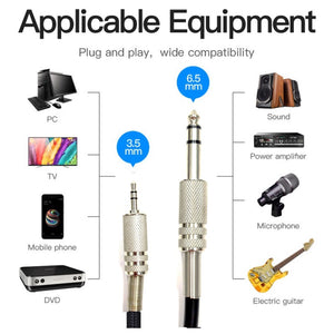Audio Cable 3.5mm to  6.mm Aux Cable for Guitar  CD player and more 1.5Meter