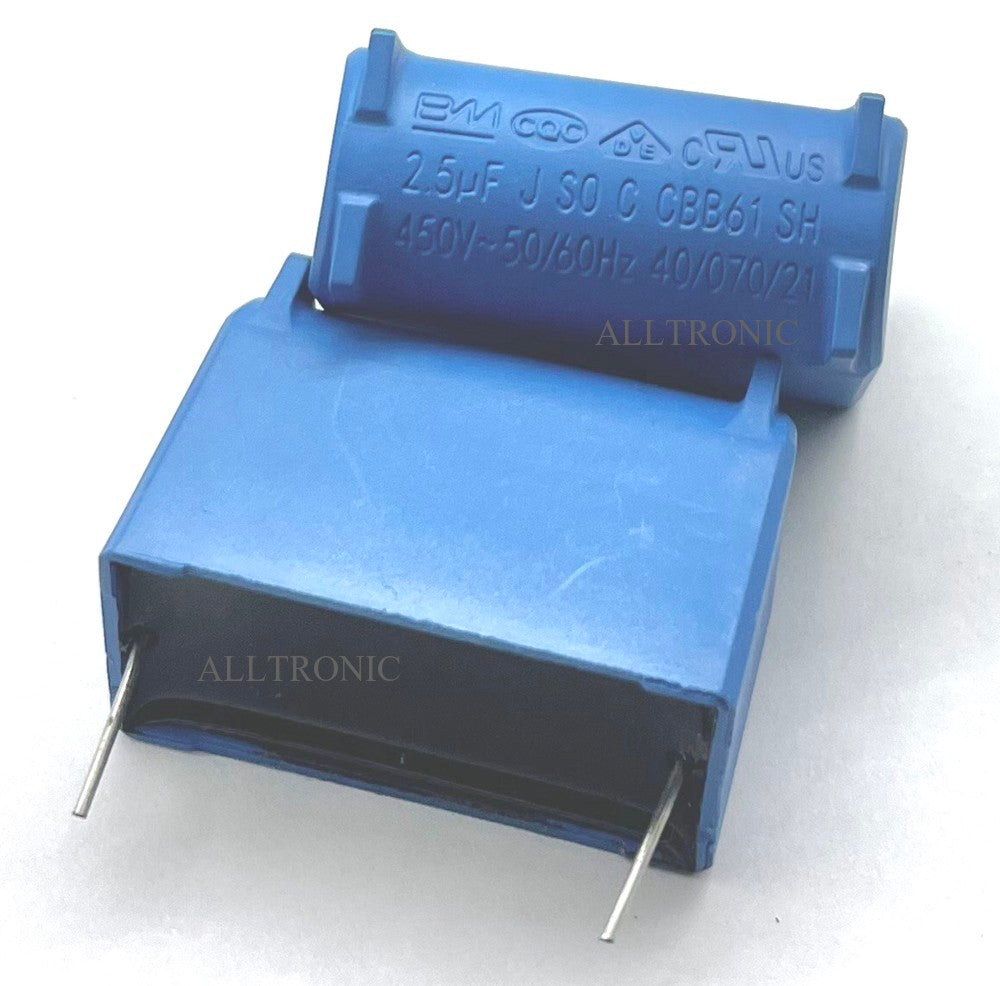 Air conditioner /  Aircon / AC Capacitor  CBB61 450VAC 2.5µF / 2.5uF - 2Pin PCB Mount